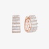 Pink gold thick diamond hoops
