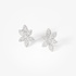 Diamond white flowers  earrings