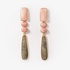 Fashionable silver earrings with pink and grey rhodochrosite