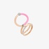 Pink gold DEMETRA ring with pink enamel and diamonds