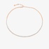 Pink gold tennis necklace with pear cut diamonds