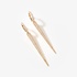 Long modern diamond pink gold earrings