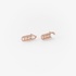 Pink gold oval studs with diamonds