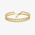 Bangle bracelet with diamonds in yellow gold K18
