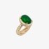 Gold ring with cabochon emerald and yellow diamonds
