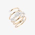 Modern pink gold spiral ring with diamonds