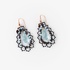 Fashionable earrings made of semi-precious stones and silver clasp