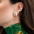 Pink gold petal earrings with diamonds
