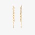 Fashionable gold leaf double row earrings