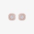 Τετράγωνα σκουλαρίκια με διαμάντια σε ροζ χρυσό