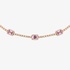 Pink gold tennis necklace with square pink sapphires