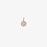 Tiny gold round pendant with baguette diamonds