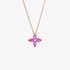 Pink sapphire flower cross pendant