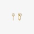 Gold flower earrings with diamonds