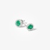 White gold oval emerald earrings with diamonds