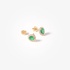 Small oval gold studs with emeralds and diamonds