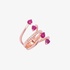 pink gold open ring with poire rubies