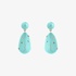 Large turquoise drop earrings in silver, brass and enamel