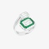 white gold ring with emeralds and diamonds