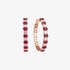rose gold hoops with diamonds and rubies