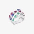 Stunning multilayered ring with rubies, emeralds and sapphires