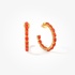 Silver semi precious gold plated hoops with coral paste