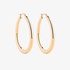 Long gold plated silver oval hoop earrings