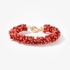 Silver gold plated coral bangle