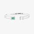 White gold bangle with diamonds and emerald