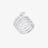 White gold spiral ring with diamonds