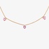 Necklace with hanging pink hearts