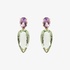 Long gold earrings with prasiolite and amethyst