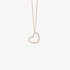 Pink gold heart outline pendant with diamonds