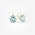 Gold earrings with blue topaz stone