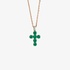 Pink gold cross with emeralds