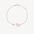 Gold unicorn bracelet with pink enamel