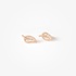 Pink gold leaves diamond studs