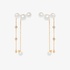 Long gold earrings with pearls