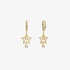 Pink gold hoop earrings with pending stars