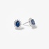 White gold oval sapphire studs with diamonds