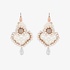 Fashionable silver clasp earrings with synthetic stones