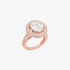 Pink gold round diamond ring