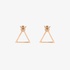 Pink gold triangle earrings with diamonds