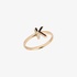Gold "K" ring with black enamel