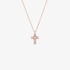 Small pink gold cross with diamond