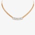 Pink gold chain necklace with baguette diamonds