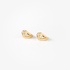 Gold stud earrings with pear cut diamonds