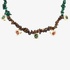 Malachite and tiger eye necklace with brass sea animals