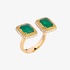 Εντυπωσιακό διπλό σμαραγδένιο δαχτυλίδι με χρυσά διαμάντια