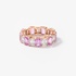 Pink gold band ring with pink sapphires and diamonds